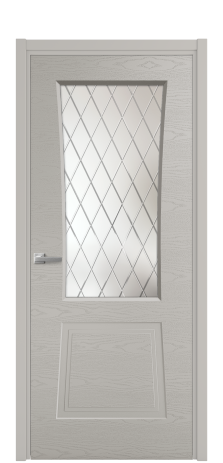 Дверь межкомнатная Dino 2 Цвет Серый Шелк Brash Покрытие Эмаль брашированная  Наличник L 50 Цена 49080