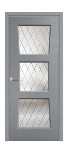 Дверь межкомнатная Dino 3 Цвет Гриджио Brash Покрытие Эмаль брашированная  Наличник L 50 Цена 49150