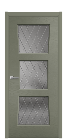 Дверь межкомнатная Dino 3 Цвет Зеленый Brash Покрытие Эмаль брашированная  Наличник L 50 Цена 49700