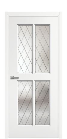 Дверь межкомнатная Paulo 3 Цвет Белый Покрытие Эмаль  Наличник L 50 Цена 42765