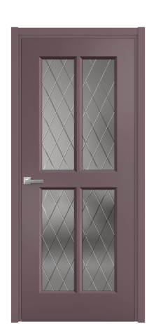 Дверь межкомнатная Paulo 3 Цвет Лиловый Покрытие Эмаль  Наличник L 50 Цена 44758