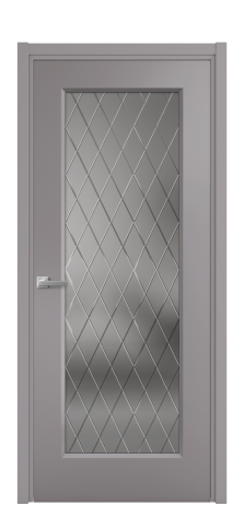 Дверь межкомнатная Рино 1 Цвет Ирис Покрытие Эмаль  Наличник L 50 Цена 43515