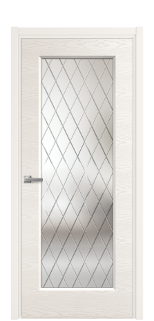 Дверь межкомнатная Rino 1 Цвет Молочный Brash Покрытие Эмаль брашированная  Наличник L 50 Цена 46665