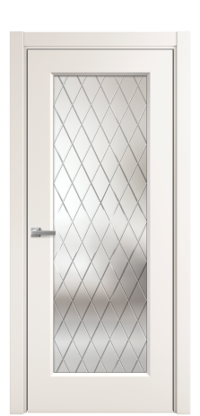 Дверь межкомнатная Rino 1 Цвет Молочный Покрытие Эмаль  Наличник L 75 Цена 42915