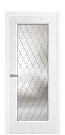 Дверь межкомнатная Rino 1 Цвет Белый Brash Покрытие Эмаль брашированная  Наличник L 50 Цена 49865