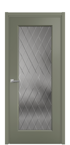 Дверь межкомнатная Rino 1 Цвет Зеленый Покрытие Эмаль  Наличник L 50 Цена 43665
