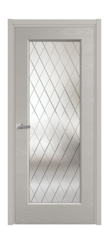 Дверь межкомнатная Rino 1 Цвет Серый Шелк Brash Покрытие Эмаль брашированная  Наличник L 50 Цена 49865