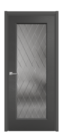 Дверь межкомнатная Rino 1 Цвет Антрацит Brash Покрытие Эмаль брашированная  Наличник L 50 Цена 50615