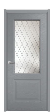 Дверь межкомнатная Rino 2 Цвет Гриджио Brash Покрытие Эмаль брашированная  Наличник L 50 Цена 49080