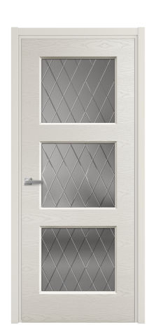 Дверь межкомнатная Рино 3 Цвет Дымчатый Brash Покрытие Эмаль брашированная  Наличник L 50 Цена 46500