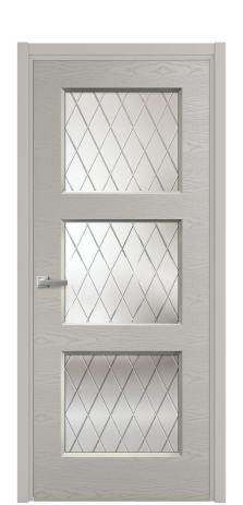 Дверь межкомнатная Рино 3 Цвет Серый Шелк Brash Покрытие Эмаль брашированная  Наличник L 50 Цена 45950