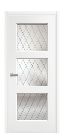 Дверь межкомнатная Rino 3 Цвет Белый Покрытие Эмаль  Наличник L 50 Цена 42050