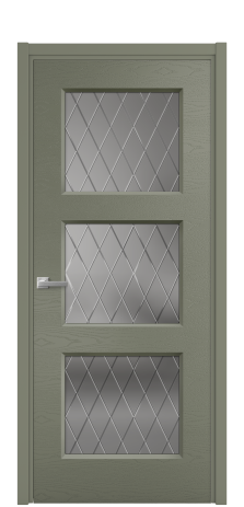 Дверь межкомнатная Rino 3 Цвет Зеленый Brash Покрытие Эмаль брашированная  Наличник L 50 Цена 49700