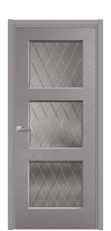 Дверь межкомнатная Rino 3 Цвет Ирис Brash Покрытие Эмаль брашированная  Наличник L 50 Цена 49700