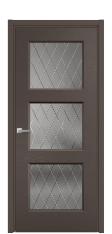 Дверь межкомнатная Rino 3 Цвет Коричневый Brash Покрытие Эмаль брашированная  Наличник L 50 Цена 49700