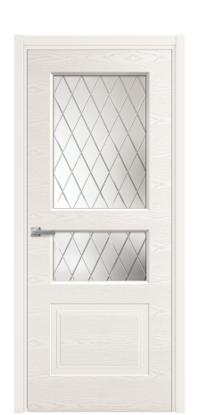 Дверь межкомнатная Rino 4 Цвет Молочный Brash Покрытие Эмаль брашированная  Наличник L 50 Цена 49150