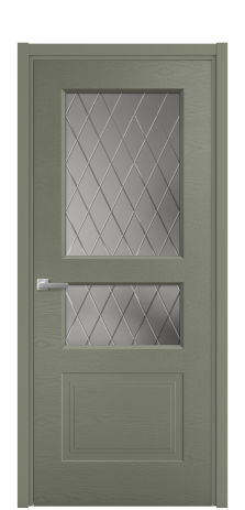 Дверь межкомнатная Rino 4 Цвет Зеленый Brash Покрытие Эмаль брашированная  Наличник L 50 Цена 49700