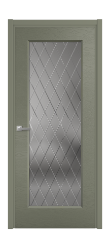 Дверь межкомнатная Plain 1 Цвет Зеленый Brash Покрытие Эмаль брашированная  Наличник L 50 Цена 49365