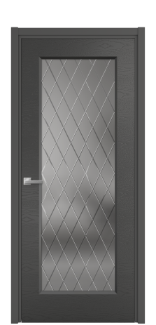 Дверь межкомнатная Plain 1 Цвет Антрацит Brash Покрытие Эмаль брашированная  Наличник L 50 Цена 49365