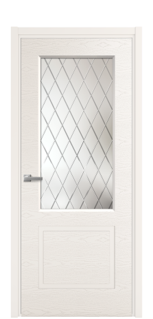 Дверь межкомнатная Plain 2 Цвет Молочный Brash Покрытие Эмаль брашированная  Наличник L 50 Цена 47875