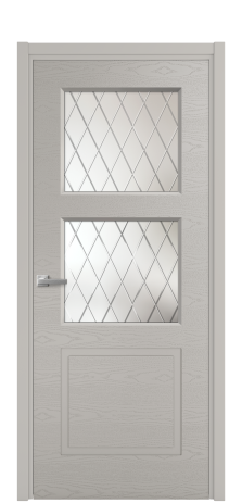 Дверь межкомнатная Plain 3 Цвет Серый Шелк Brash Покрытие Эмаль брашированная  Наличник L 50 Цена 47900