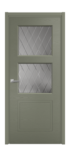 Дверь межкомнатная Plain 3 Цвет Зеленый Brash Покрытие Эмаль брашированная  Наличник L 50 Цена 48450