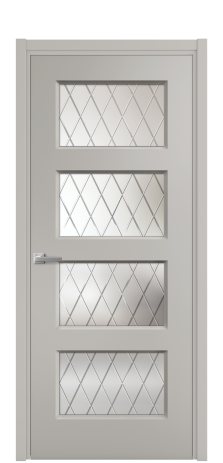 Дверь межкомнатная Plain 4 Цвет Серый Шелк Покрытие Эмаль  Наличник L 50 Цена 41050