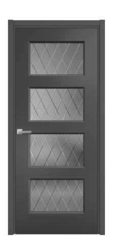 Дверь межкомнатная Plain 4 Цвет Антрацит Покрытие Эмаль  Наличник L 50 Цена 41600