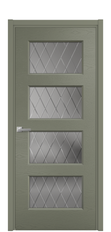 Дверь межкомнатная Plain 4 Цвет Зеленый Brash Покрытие Эмаль брашированная  Наличник L 50 Цена 48450