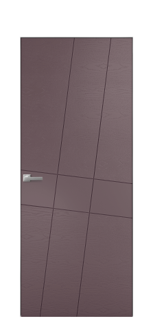 Дверь межкомнатная Twist 02 Цвет Лиловый Brash Покрытие Эмаль брашированная  Наличник Скрытый короб хром Цена 63460