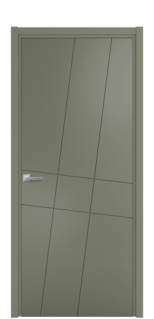 Дверь межкомнатная Twist 02 Цвет Зеленый Покрытие Эмаль  Наличник L 50 Цена 39675