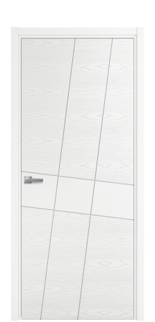 Дверь межкомнатная Twist 02 Цвет Белый Brash Покрытие Эмаль брашированная  Наличник L 50 Цена 46325