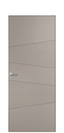 Дверь межкомнатная Твист 03 Цвет Какао Brash Покрытие Эмаль брашированная  Наличник Скрытый короб хром Цена 46300