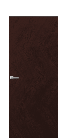 Дверь межкомнатная Юнит 01 Цвет Мореный Дуб Покрытие Шпон натуральный  Наличник Скрытый короб хром Цена 15600