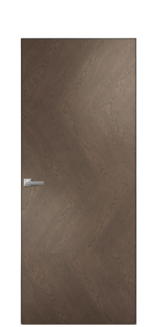 Дверь межкомнатная Unit 01 Цвет Дуб Марракеш Покрытие Шпон натуральный  Наличник Скрытый короб хром Цена 73160