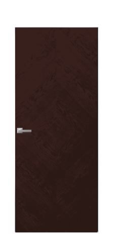 Дверь межкомнатная Unit 02 Цвет Мореный Дуб Покрытие Шпон натуральный  Наличник Скрытый короб хром Цена 73160