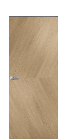 Дверь межкомнатная Unit 03 Цвет Дуб Светлый Покрытие Шпон натуральный  Наличник Скрытый короб хром Цена 69560