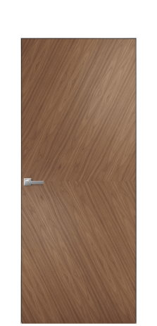 Дверь межкомнатная Unit 03 Цвет Американский Орех Покрытие Шпон натуральный  Наличник Скрытый короб хром Цена 72810