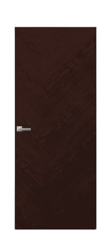 Дверь межкомнатная Unit 05 Цвет Мореный Дуб Покрытие Шпон натуральный  Наличник Скрытый короб хром Цена 69560