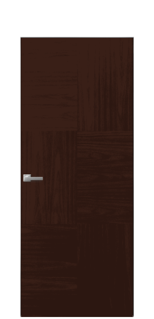 Дверь межкомнатная Юнит 06 Цвет Каштановый Орех Покрытие Шпон натуральный  Наличник Скрытый короб хром Цена 58850