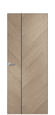 Дверь межкомнатная Юнит Слот 10-111 Цвет Дуб Песочный Покрытие Шпон натуральный  Наличник Скрытый короб хром Цена 56850