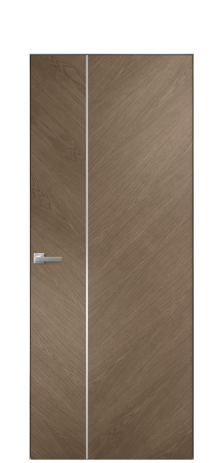 Дверь межкомнатная Юнит Слот 10-111 Цвет Дуб Мускат Покрытие Шпон натуральный  Наличник Скрытый короб хром Цена 56850