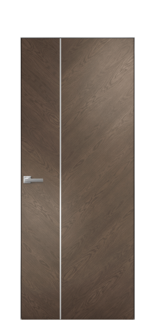 Дверь межкомнатная Юнит Слот 10-111 Цвет Дуб Марракеш Покрытие Шпон натуральный  Наличник Скрытый короб хром Цена 56850