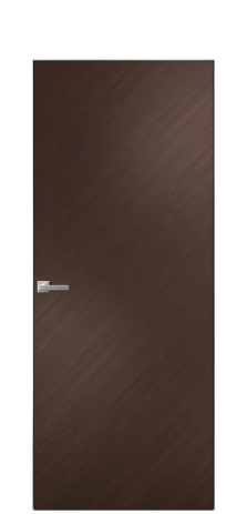 Дверь межкомнатная Porte 39-00 Цвет Каштановый Орех Покрытие Шпон натуральный диагональ Наличник Скрытый короб хром Цена 52788