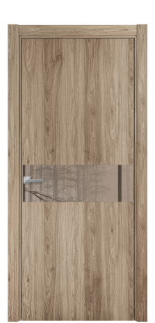 Дверь межкомнатная Ветро 11 Цвет Орех смоук Покрытие ПВХ ПОД ДЕРЕВО Наличник L 75 Цена 9200