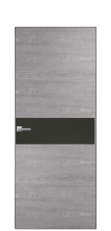 Дверь межкомнатная Ветро 11 Цвет Дуб Кварц Покрытие Шпон натуральный  Наличник Скрытый короб хром Цена 49450