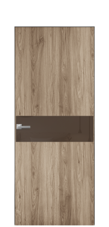 Дверь межкомнатная Vetro 11 Цвет Орех смоук Покрытие ПВХ ПОД ДЕРЕВО Наличник Скрытый короб хром Цена 41000