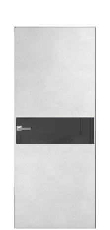 Дверь межкомнатная Vetro 11 Цвет Бетон известковый Покрытие ПВХ ФАКТУРНЫЕ Наличник Скрытый короб хром Цена 41000