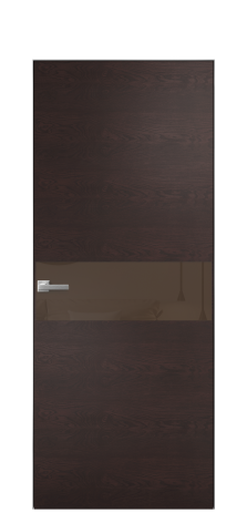 Дверь межкомнатная Vetro 11 Цвет Мореный Дуб Покрытие Шпон натуральный  Наличник Скрытый короб хром Цена 49450