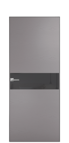 Дверь межкомнатная Vetro 11 Цвет Ясень Ирис Покрытие Шпон крашеный  Наличник Скрытый короб хром Цена 47850